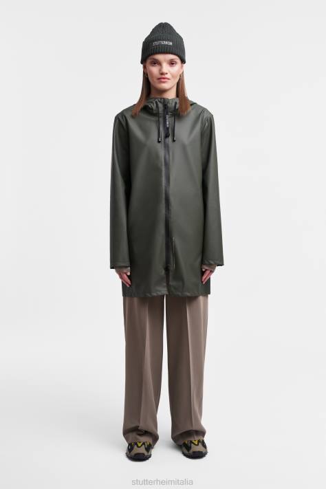 vestiario L08Z15 verde donne Stoccolma leggero impermeabile con zip Stutterheim